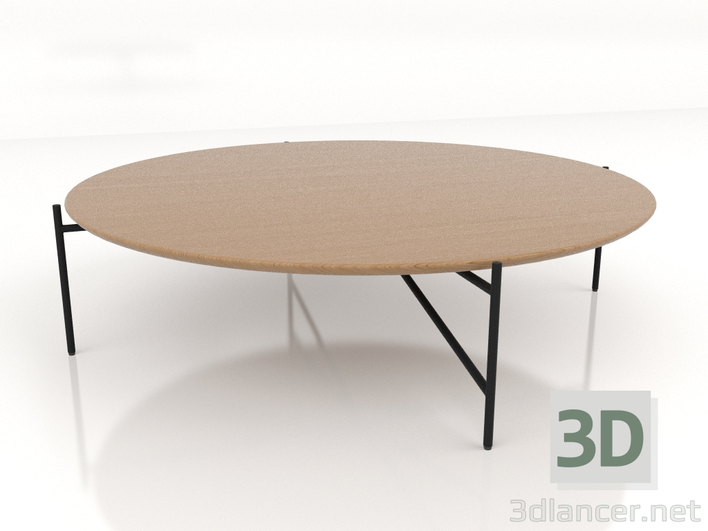 3D Modell Niedriger Tisch d120 mit einer Tischplatte aus Holz - Vorschau