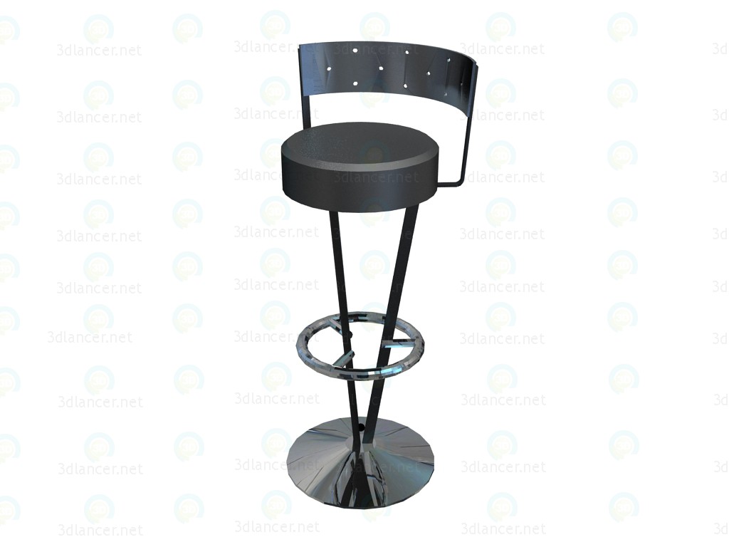 3d model High stool with backrest - preview