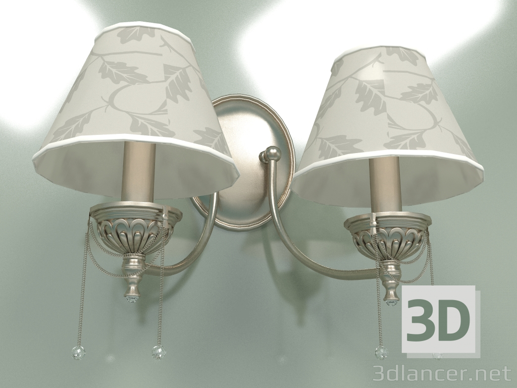 modello 3D Lampada da parete Lugano LUG-K-2 (A) - anteprima