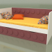 modèle 3D Canapé-lit pour enfant avec 1 tiroir (Bordeaux) - preview