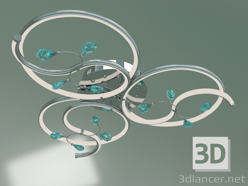 3D modeli Tavan lambası 90131-3 (krom) - önizleme