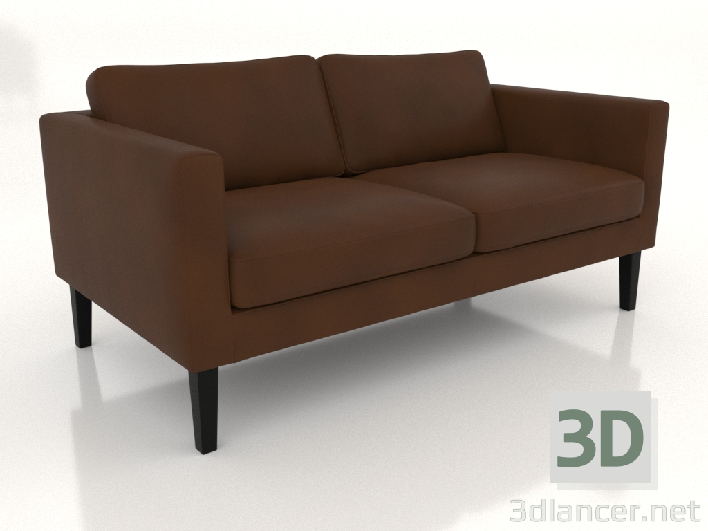 modèle 3D Canapé 2 places (pieds hauts, cuir) - preview