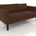 3d model 2-seater sofa (high legs, leather) - preview