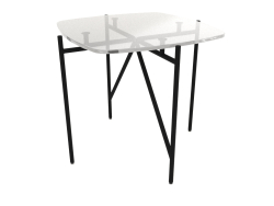 Niedriger Tisch 50x50 mit Glasplatte