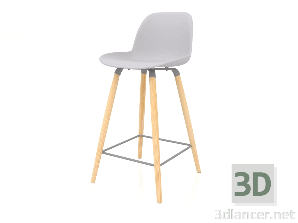 3d model Albert Kuip semi-bar stool 65 cm (Light Gray) - preview