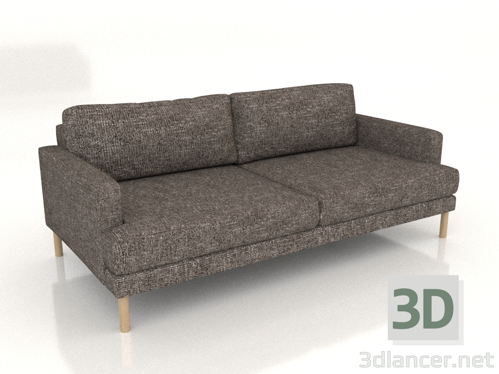 modèle 3D Canapé Fisht 200 cm (pieds en bois) - preview