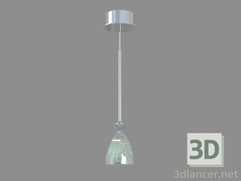 modello 3D Lampadario HIC soffitto Cristallo e argento trasparente - anteprima