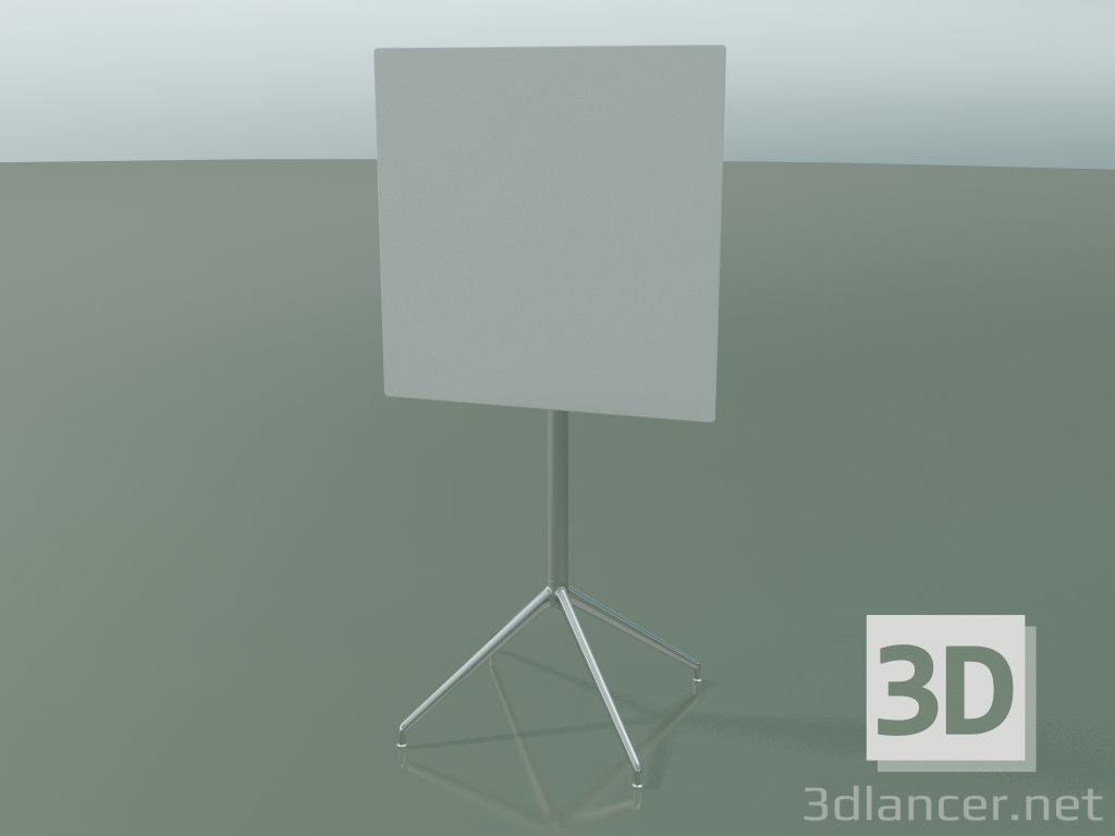 3D modeli Kare masa 5748 (H 103.5 - 69x69 cm, katlanmış, Beyaz, LU1) - önizleme