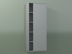 Armario de pared con 1 puerta derecha (8CUCDСD01, Silver Grey C35, L 48, P 24, H 120 cm)
