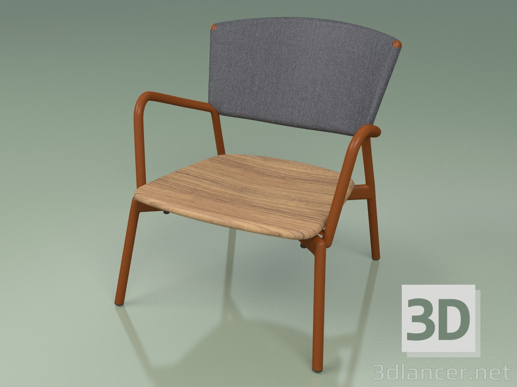modèle 3D Chaise 027 (Métal Rouille, Gris Batyline) - preview