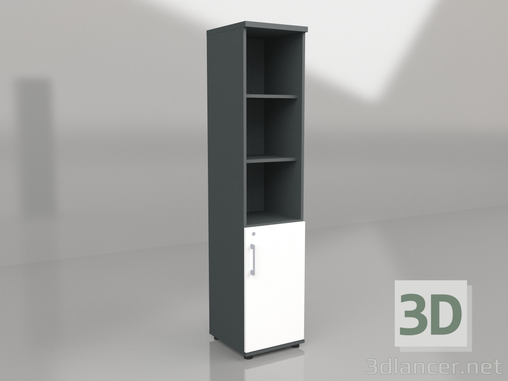 3D modeli Yarım kitaplık Standart A58P2 (402x432x1833) - önizleme