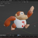 3D Donkey Kong Junior Nintendo 64 tarzı oyuna hazır Low-poly modeli satın - render
