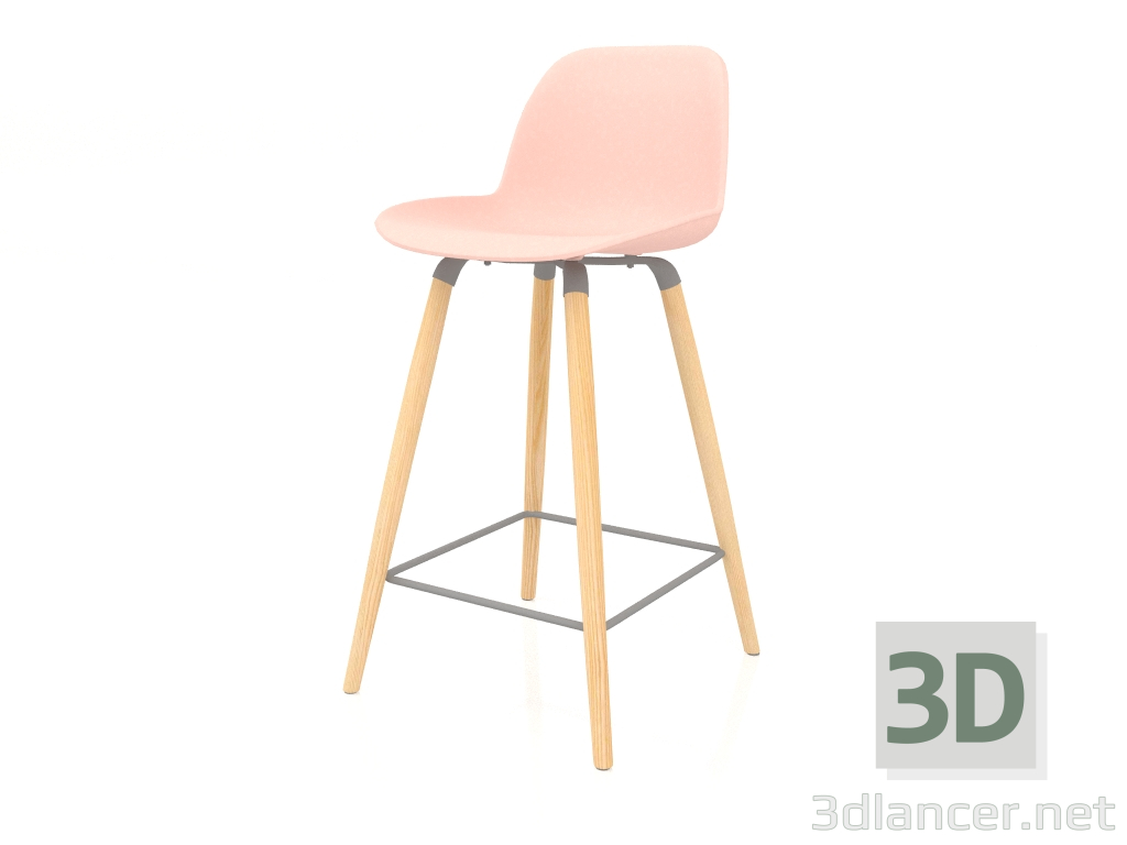 3d model Albert Kuip semi-bar stool 65 cm (Old Pink) - preview