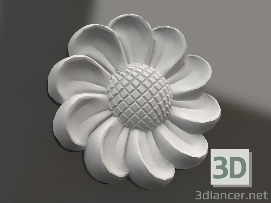 modello 3D Elemento decorativo gesso DE 025 (D=68 mm) - anteprima