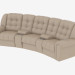 3d model Leather sofa rounded - preview