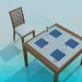 modèle 3D Ensemble table et chaise - preview
