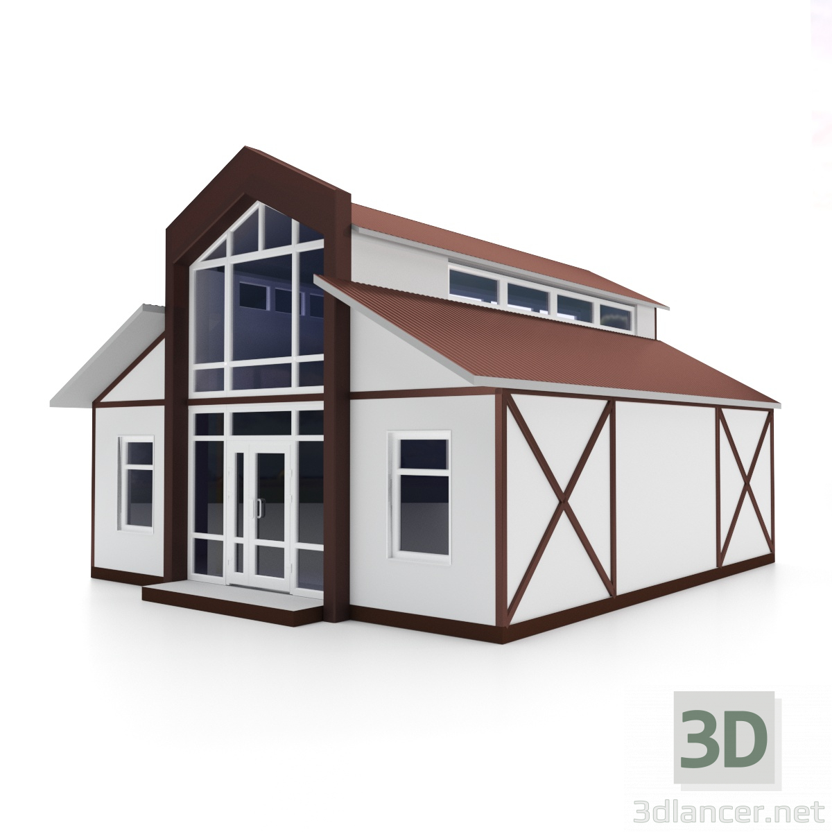mini market 8X9 3D modelo Compro - render