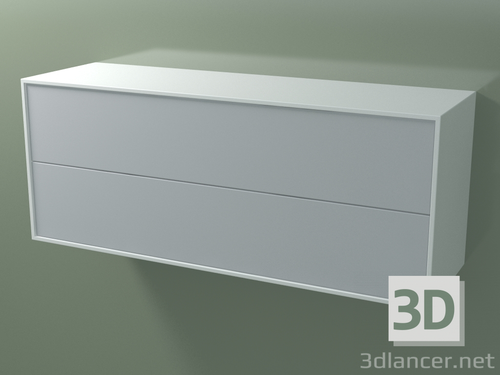 modello 3D Scatola doppia (8AUECA01, Glacier White C01, HPL P03, L 120, P 36, H 48 cm) - anteprima