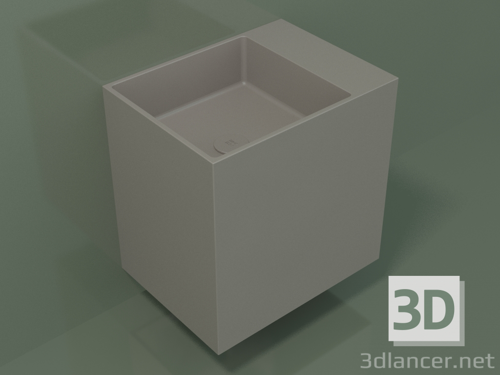 3D modeli Duvara monte lavabo (02UN23102, Clay C37, L 48, P 36, H 48 cm) - önizleme