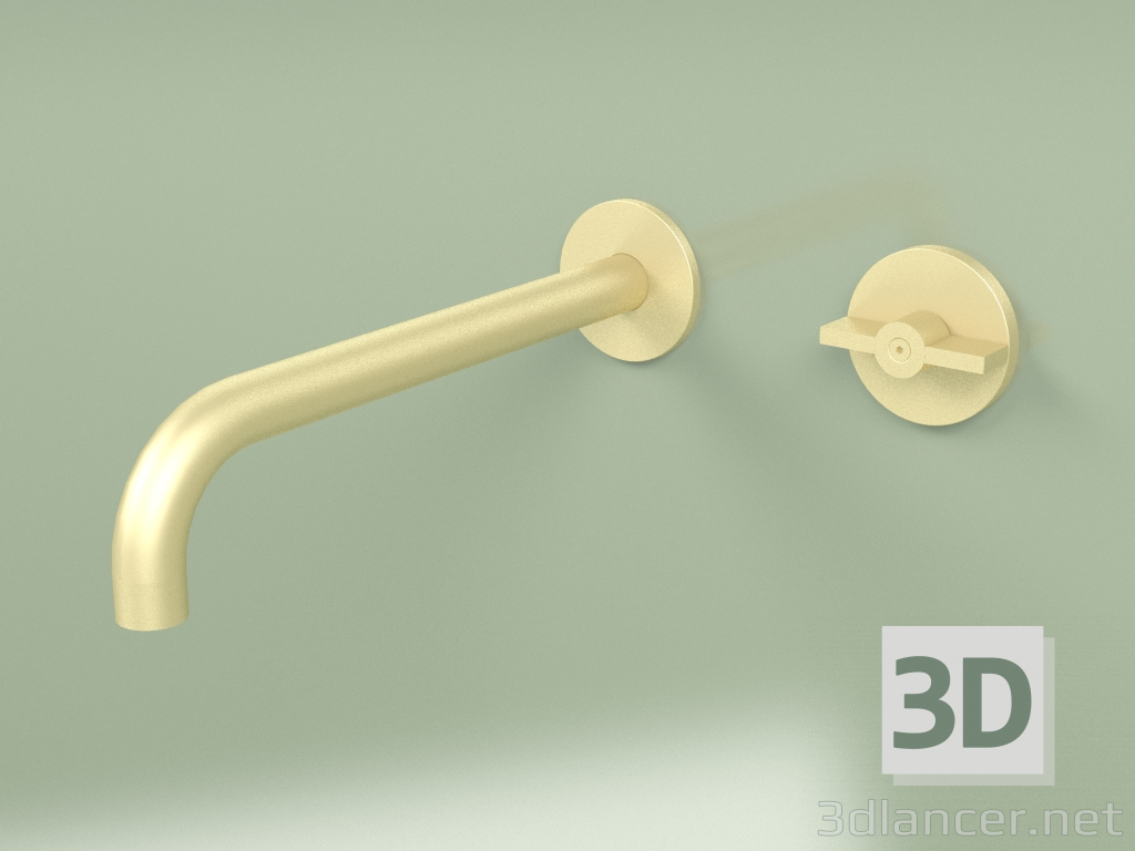 modello 3D Miscelatore idroprogressivo a parete con bocca di erogazione (19 11, OC) - anteprima