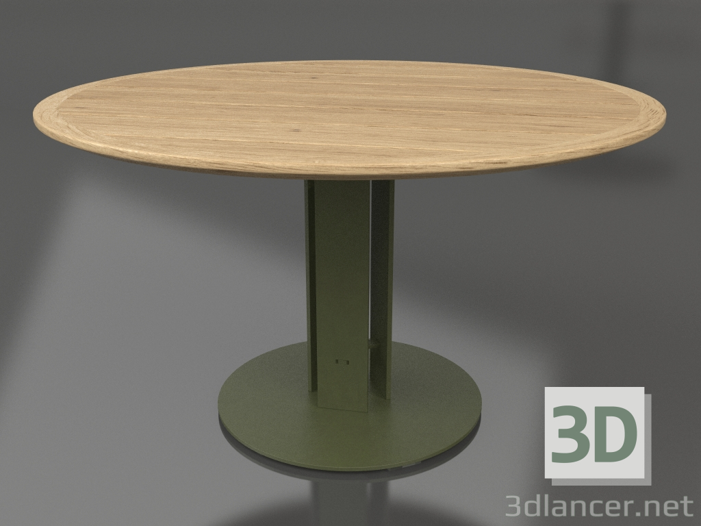 modèle 3D Table à manger Ø130 (Vert olive, bois Iroko) - preview