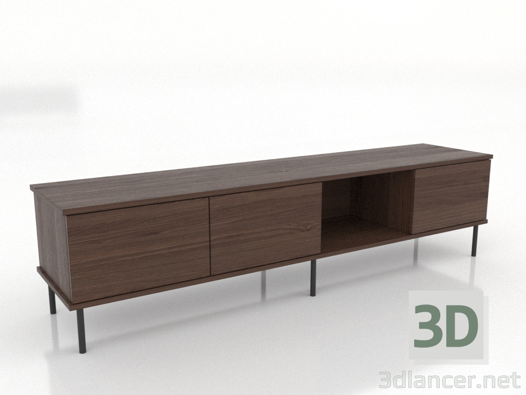 3d model TV cabinet OPEN 1800 mm (dark walnut) - preview 3d model TV cabinet OPEN 1800 mm (dark walnut) - preview