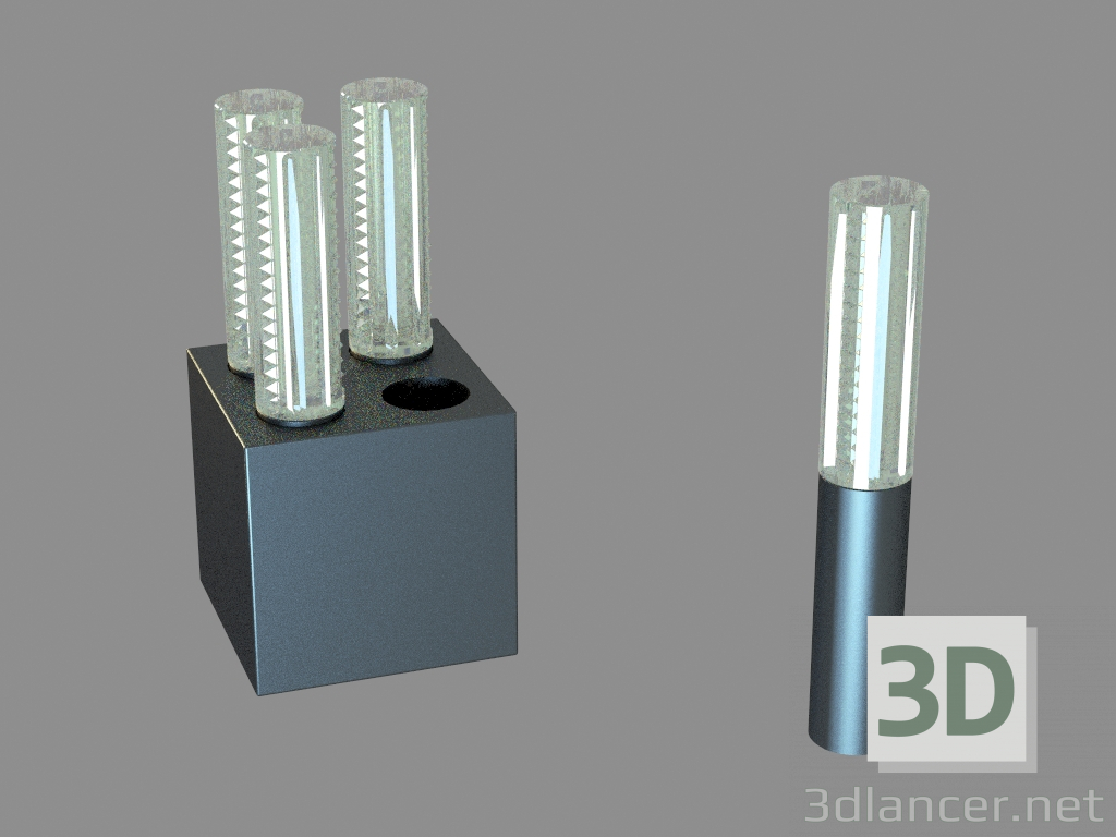 3d model Iluminación decorativa Lámpara Jardin de Cristal 4L Jallum corte de diamante y LED - vista previa