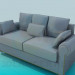 3D Modell Sofa mit Kissen - Vorschau
