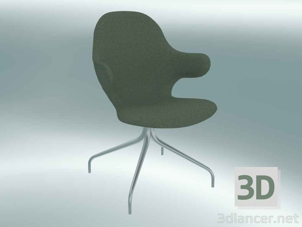 modèle 3D Chaise pivotante Catch (JH2, 58x58 N 90cm, Aluminium poli, Divina - 944) - preview