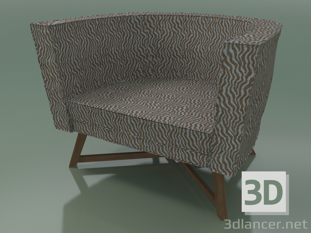 3D Modell Halbkreisförmiger Sessel (08, natürlich) - Vorschau