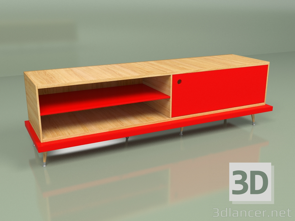 3d model TIWI multimedia cabinet (red) - preview