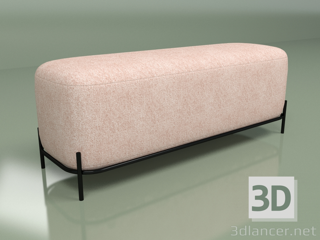 modello 3D Pouf Pawai larghezza 120 (rosa cipria) - anteprima