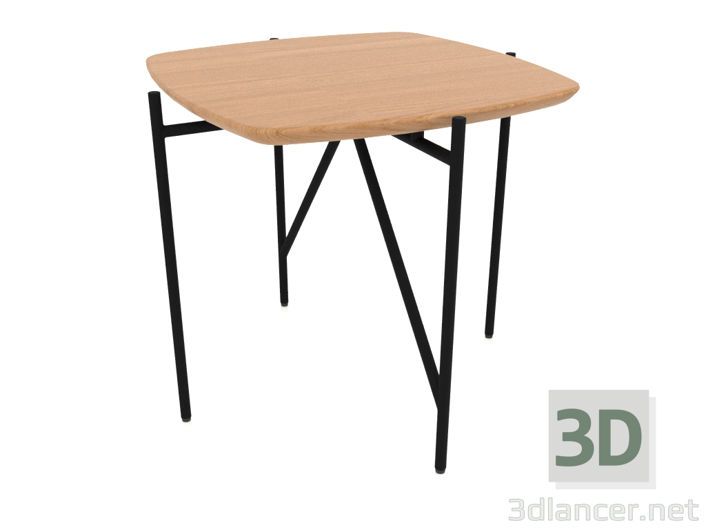 3d модель Стіл низький 50х50 з дерев'яною стільницею – превью