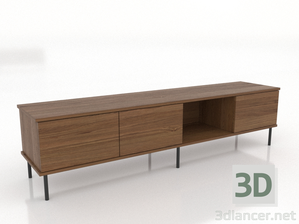 modello 3D Mobile TV OPEN 1800 mm (noce chiaro) - anteprima modello 3D Mobile TV OPEN 1800 mm (noce chiaro) - anteprima
