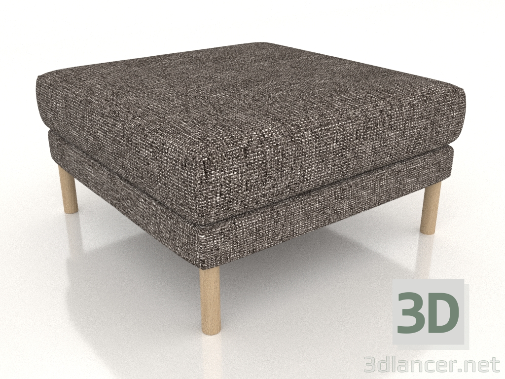 3d модель Пуф Фишт (деревянные ножки) – превью