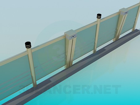3d model Glass railings - preview 3d model Glass railings - preview