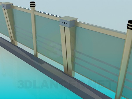 3d model Glass railings - preview 3d model Glass railings - preview