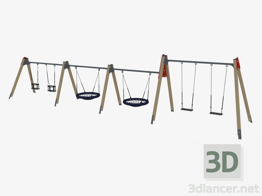 modèle 3D Balançoire aire de jeux (6328) - preview
