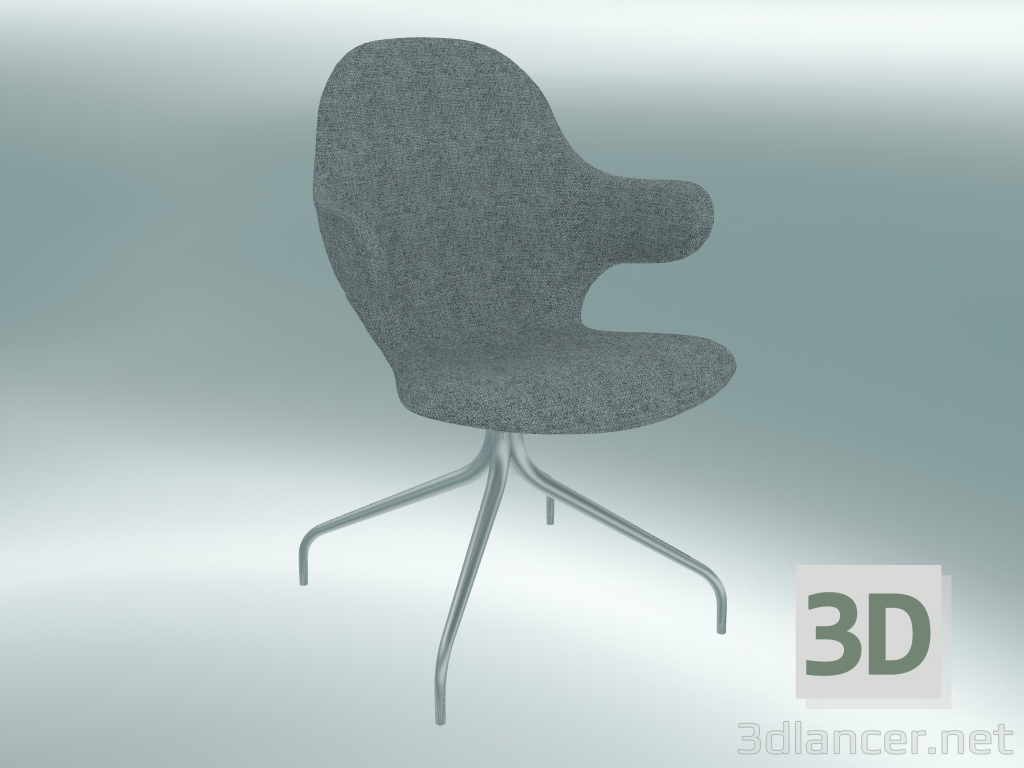 modèle 3D Chaise pivotante Catch (JH2, 58x58 N 90cm, Aluminium poli, Hallingdal - 130) - preview
