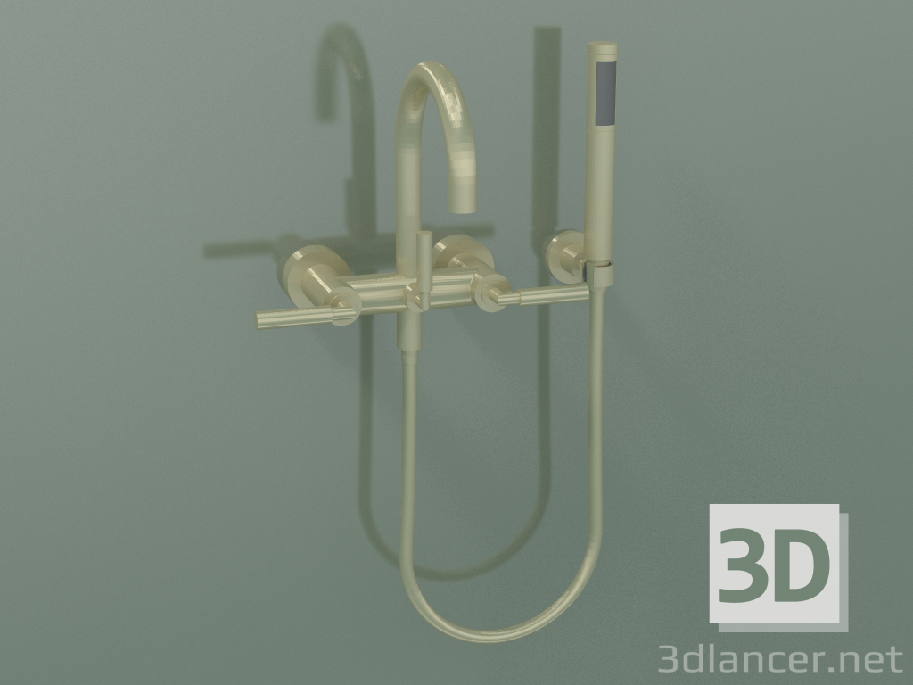 3d model Wall-mounted bath mixer with hand shower (25 133 882-28) - preview