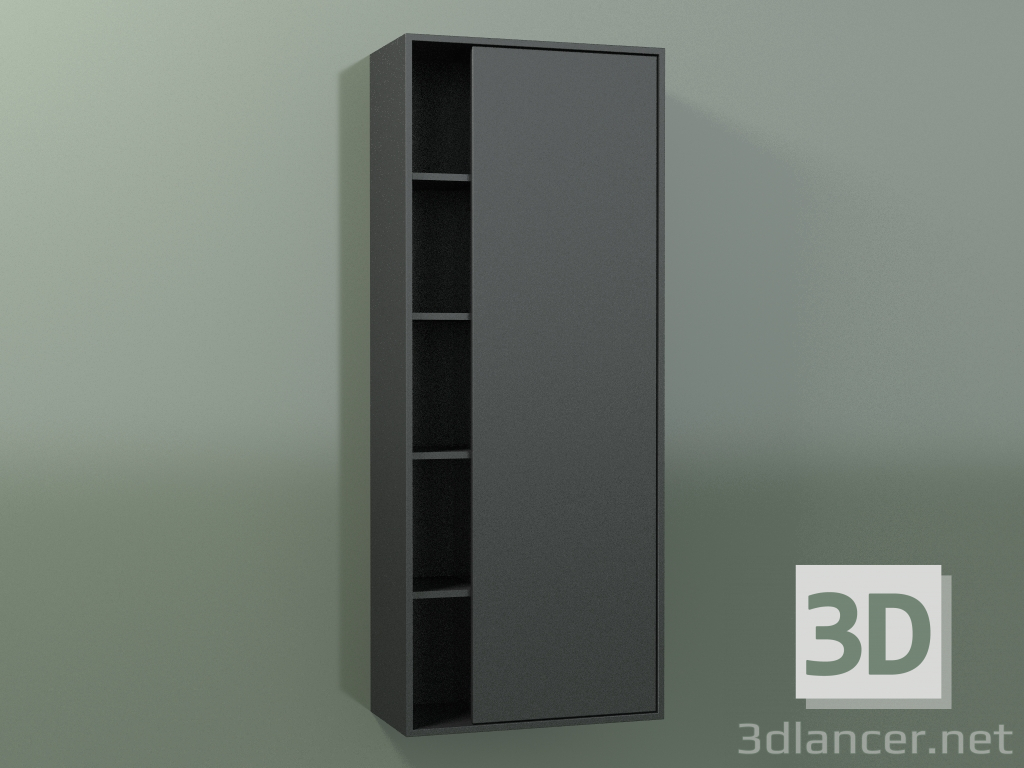 3d model Armario de pared con 1 puerta derecha (8CUCDСD01, Deep Nocturne C38, L 48, P 24, H 120 cm) - vista previa