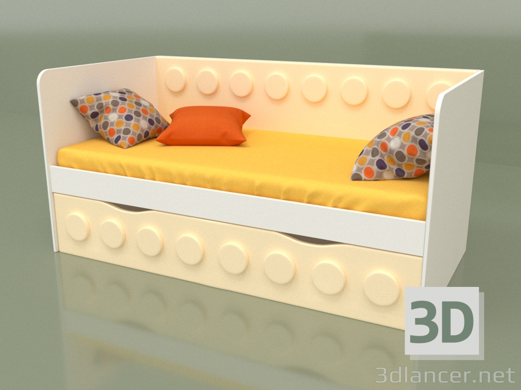 3d model Sofa bed for children with 1 drawer (Cream) - preview