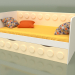 3d model Sofá cama para niños con 1 cajón (Crema) - vista previa