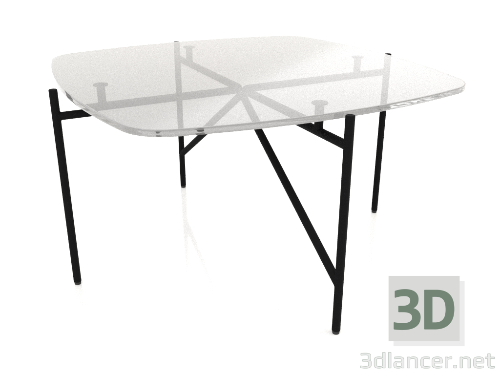 3D Modell Niedriger Tisch 70x70 mit Glasplatte - Vorschau
