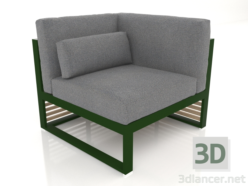 3D modeli Modüler kanepe 6. bölüm sağ, yüksek arkalık (Şişe yeşili) - önizleme