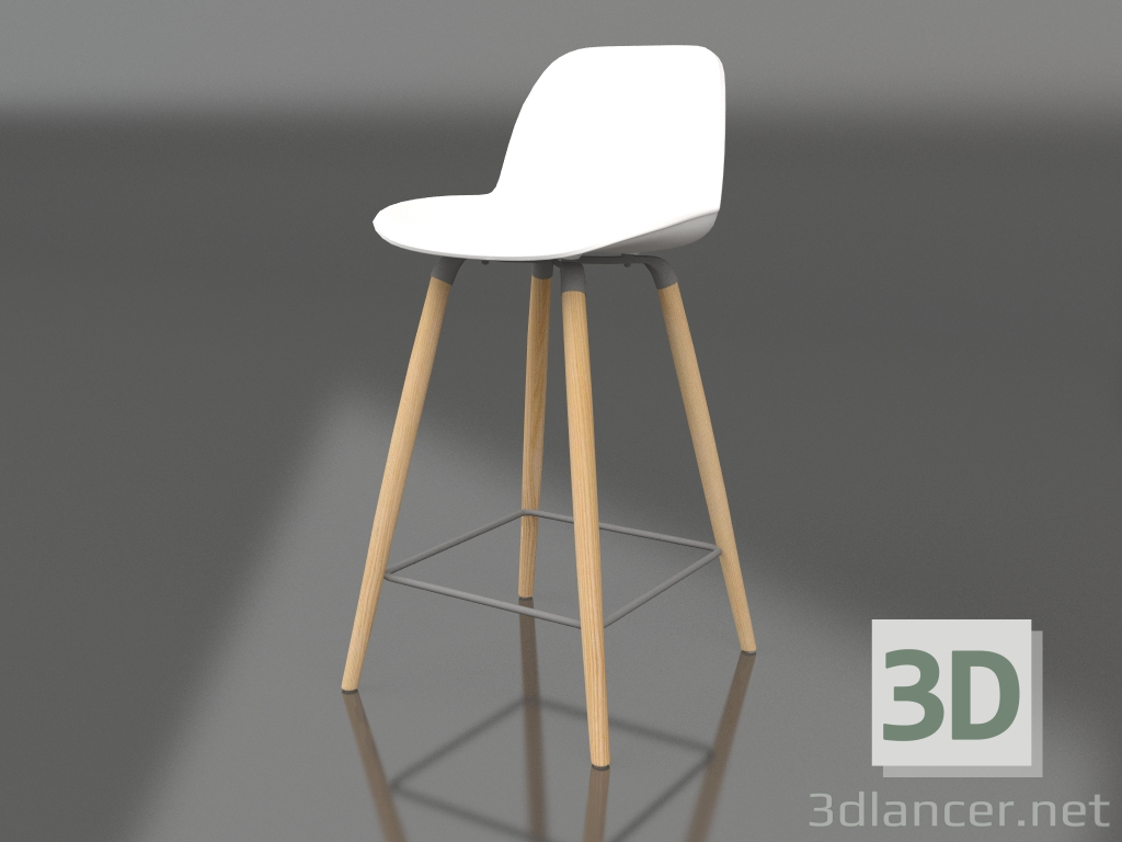 3d model Silla semibar Albert Kuip 65 cm (Blanco) - vista previa