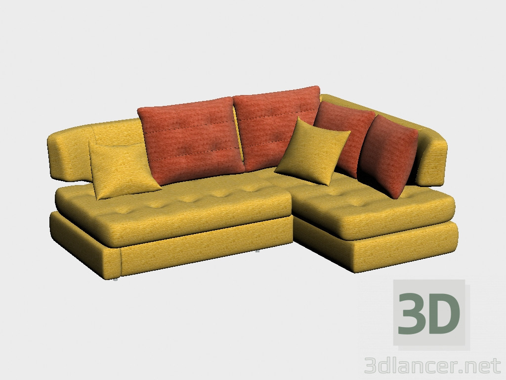 modèle 3D Canapé d'angle Palerme - preview