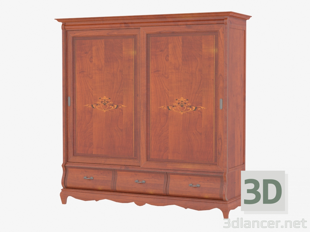 3d model Two-door chest of drawers with three drawers MD416 - preview