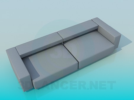 modèle 3D Canapé avec dossier bas - preview