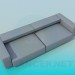 3D Modell Sofa mit niedrigem Rücken - Vorschau